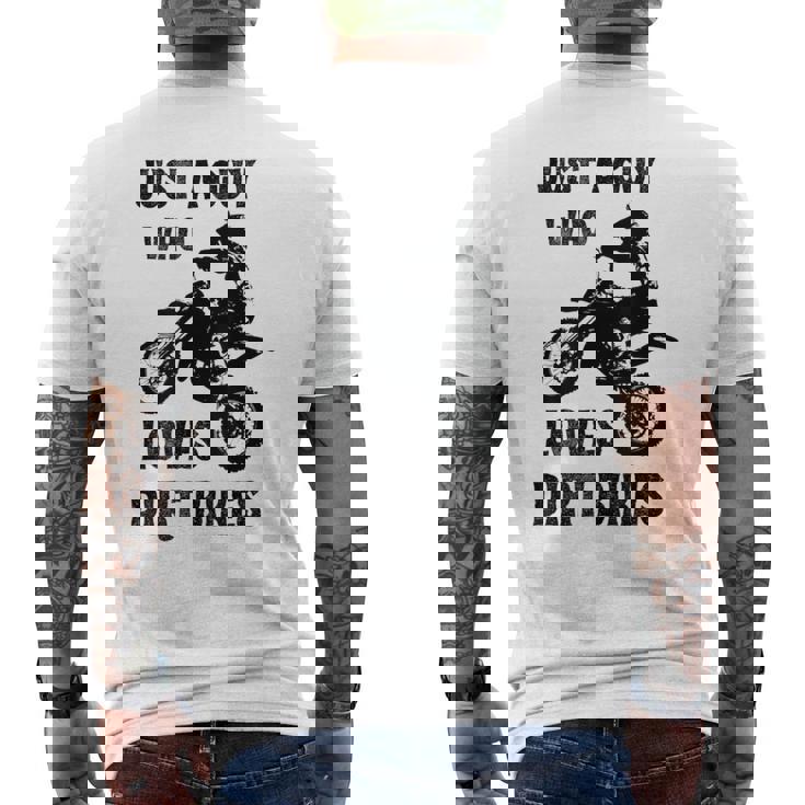 メンズ Just A Guy Who Loves ダートバイク 面白い モトクロス メンズTシャツ バックプリント