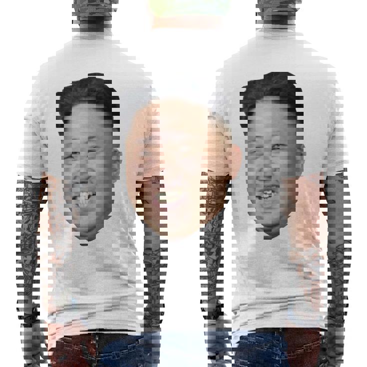 Kim Jong Un Big Face ロケットマン 北朝鮮パロディ メンズTシャツ バックプリント