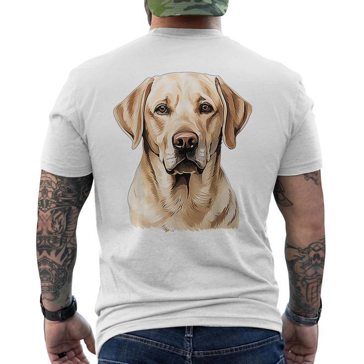 Labrador Cara Mascota Dibujo Ilustración Animal Labrador Camiseta Hombre Estampado Espalda