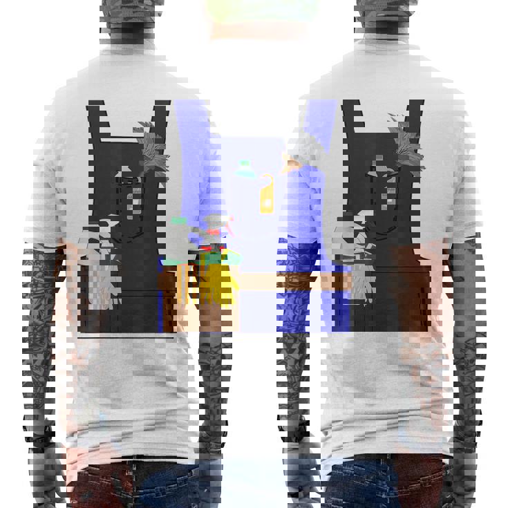 Last Minute Cleaner ハロウィンワーカーズグループコスチューム メンズTシャツ バックプリント