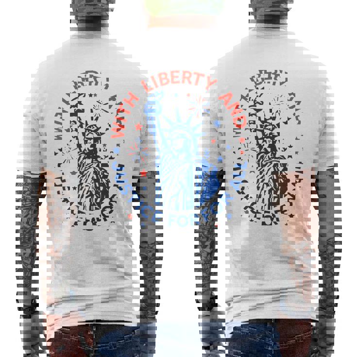 With Liberty And Justice For All Men's T-shirt Back Print