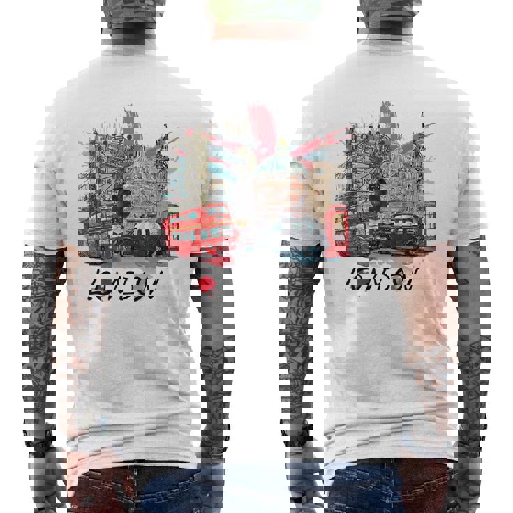 London Uk イギリス ノベルティ グラフィック お土産 ロンドン メンズTシャツ バックプリント