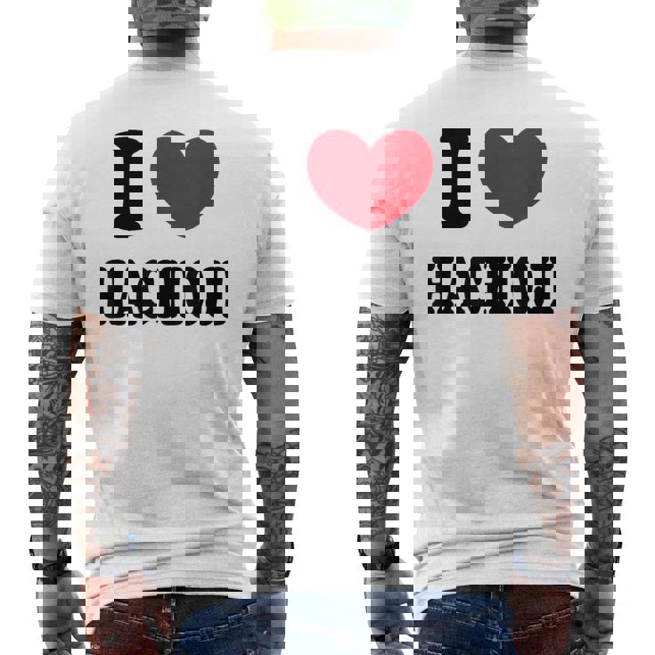 I Love Hachioji 八王子大好き メンズTシャツ バックプリント