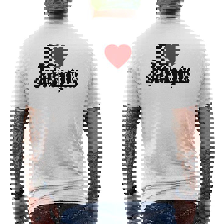 I Love Heart Jackpotslotslot Machines カジノラスベガス メンズTシャツ バックプリント