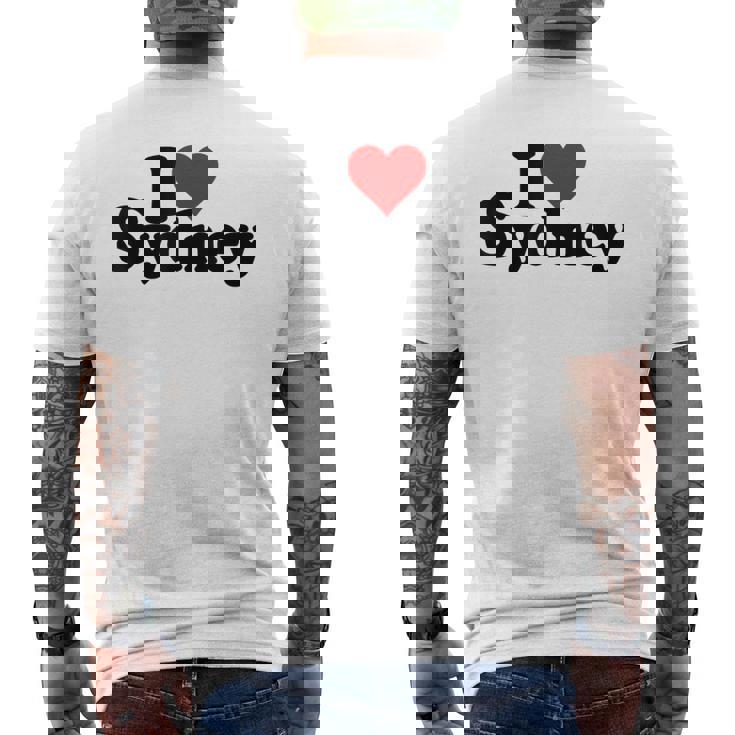 I Love Heartydneyyd Namee Australia メンズTシャツ バックプリント
