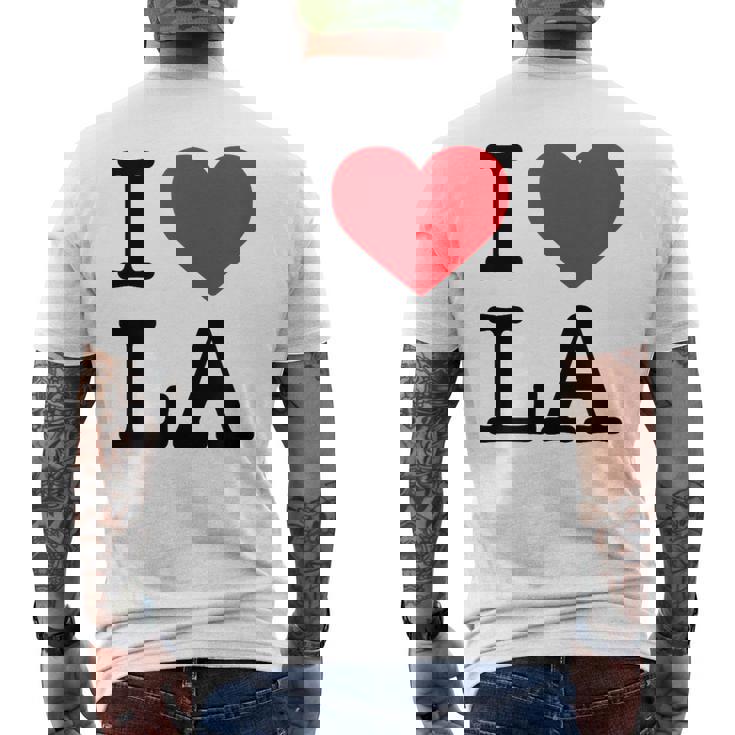 I Love La Top I Heart Los Angeles バケーションギフト メンズTシャツ バックプリント