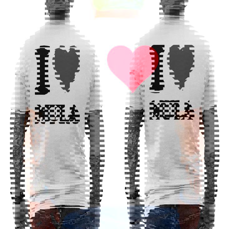 I Love Mula メンズTシャツ バックプリント