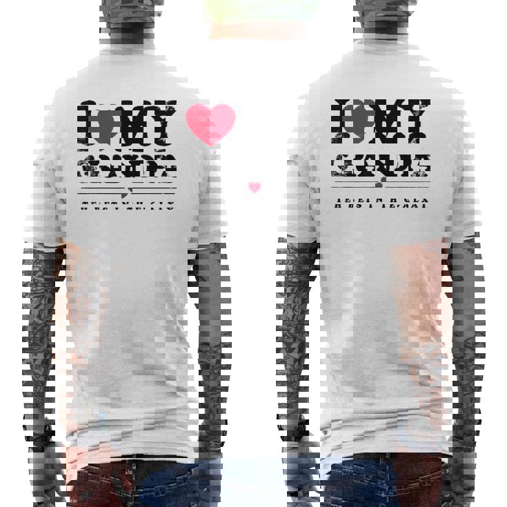 I Love My Grandpa I Heart My Grandpa メンズTシャツ バックプリント