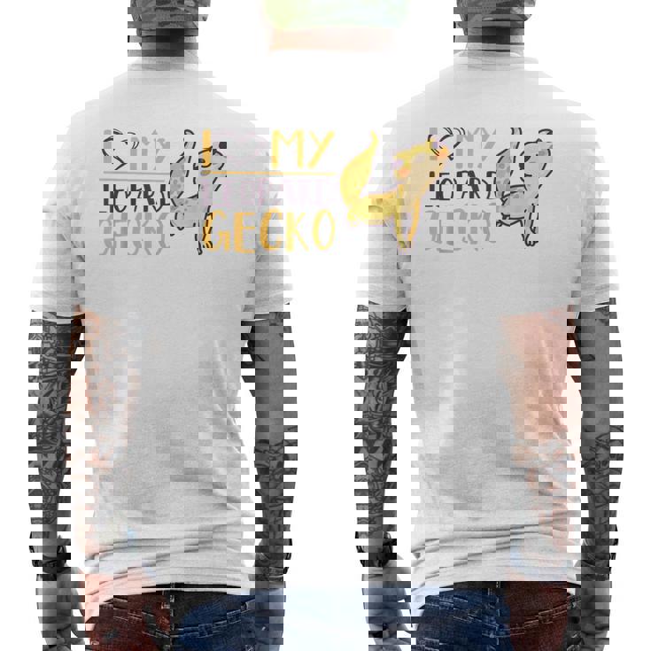 I Love My Leopard Gecko トカゲ ヒョウ ヤモリ 爬虫類 メンズTシャツ バックプリント