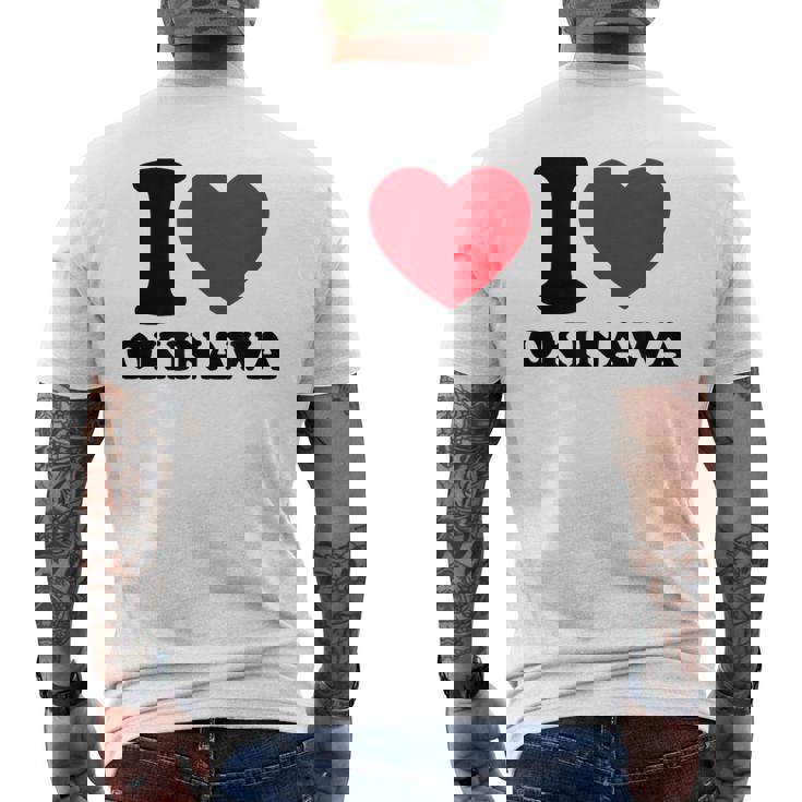 I Love Okinawa アイラブ 沖縄 メンズ 琉球 お土産 旅行 メンズTシャツ バックプリント