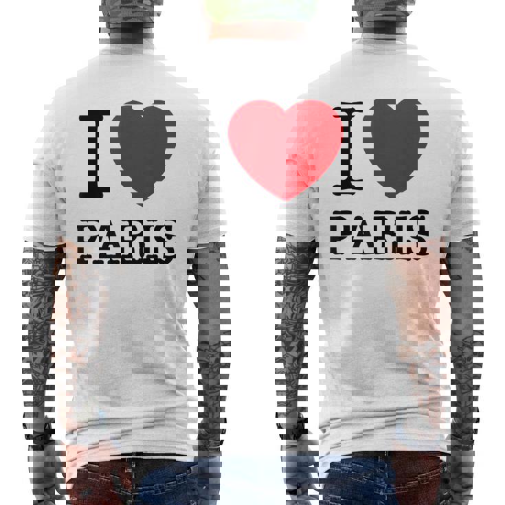 I Love Paris Graphic Novelty & Cool s メンズTシャツ バックプリント