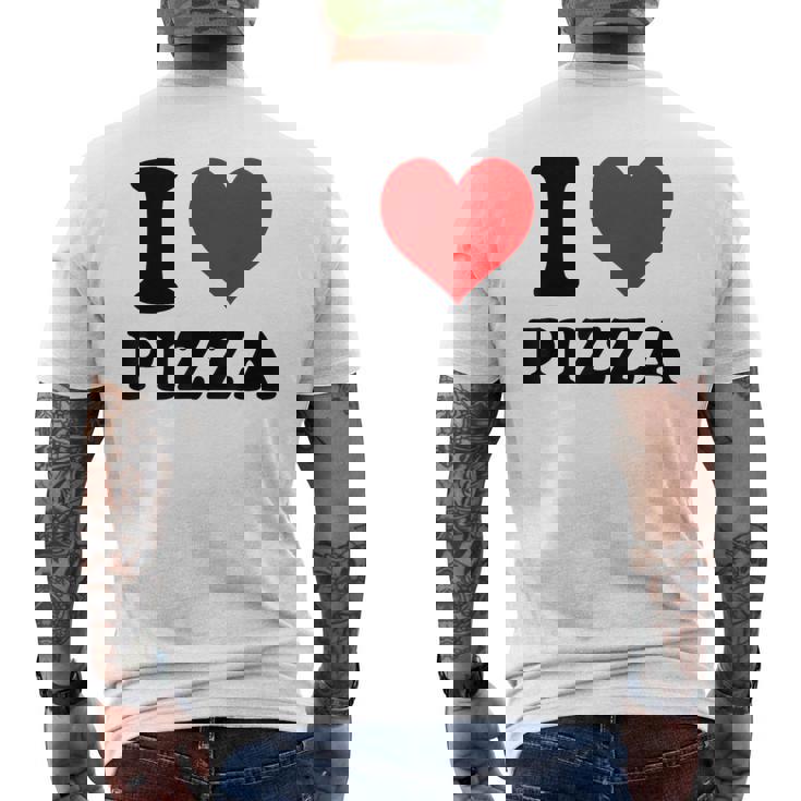 I Love Pizza メンズTシャツ バックプリント