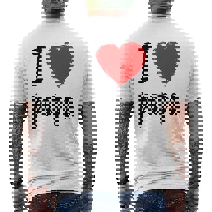 I Love You Papa T Cool Happy Father's Day Best Daddy メンズTシャツ バックプリント