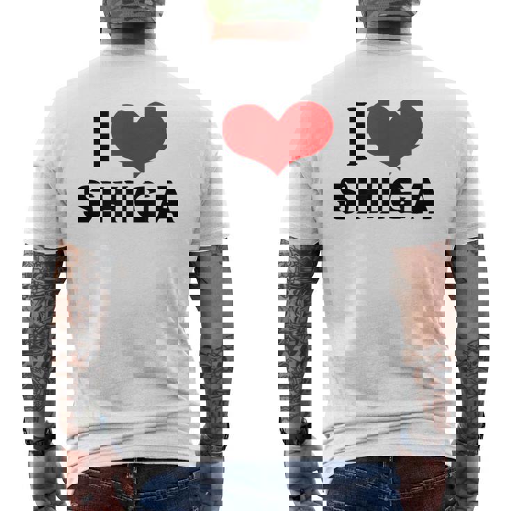 I Lovehiga 愛 ハート 滋賀 滋賀県 日本 お土産 かわいい おしゃれ メンズTシャツ バックプリント