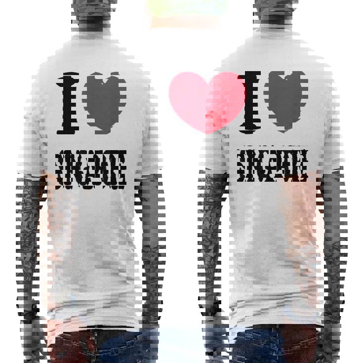 I Loveingapore シンガポールが大好き メンズTシャツ バックプリント