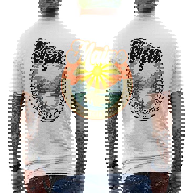 Maine Usa ハイキング ハイカー バックパッカー ハイキング 山 アウトドア 長袖tシャツ メンズTシャツ バックプリント