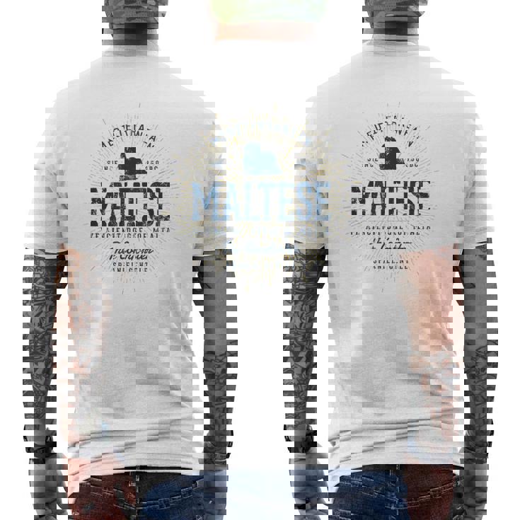 Maltese ギフトヴィンテージマルチーズ メンズTシャツ バックプリント