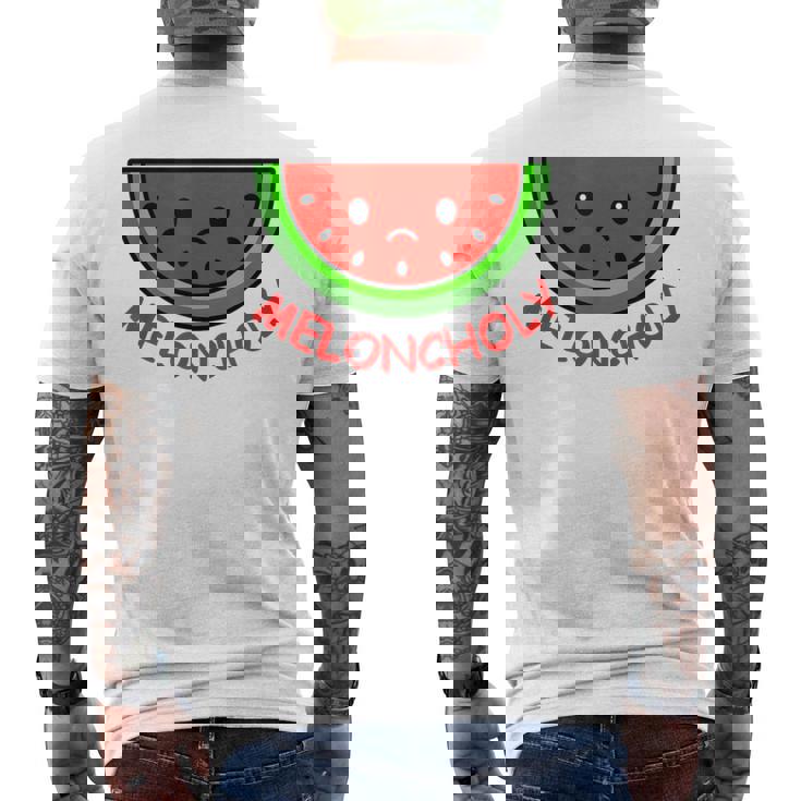 Meloncholy 面白い スイカ しゃれ フルーツ好き。 メンズTシャツ バックプリント