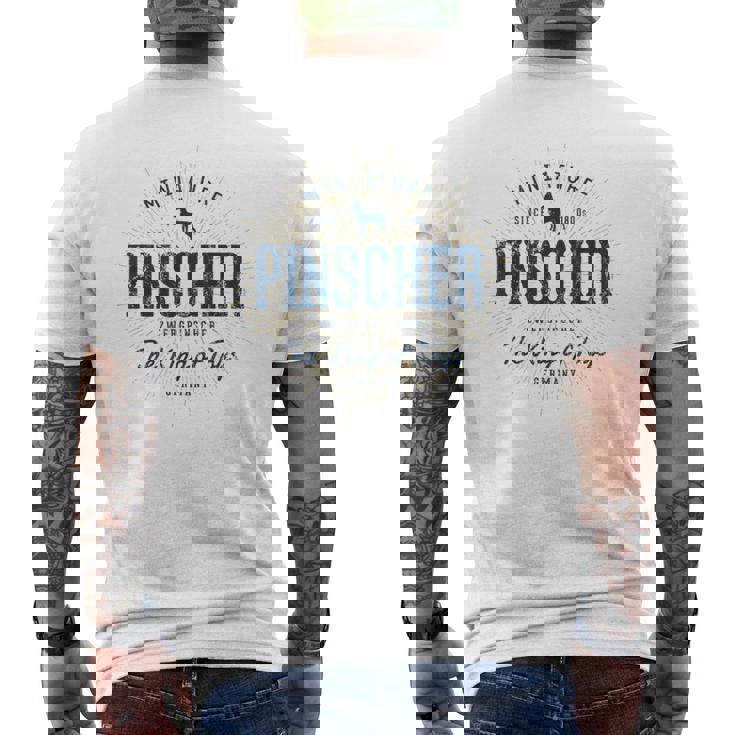 Miniature Pinscher ヴィンテージミニチュア・ピンシャー メンズTシャツ バックプリント