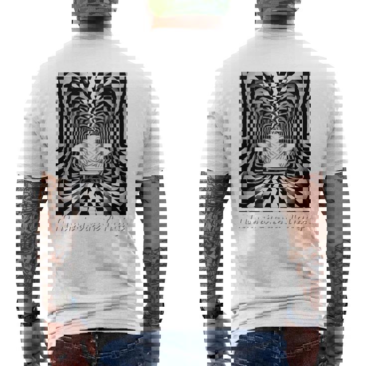 Monochrome Magic 幾何学トリックアート 長袖tシャツ メンズTシャツ バックプリント