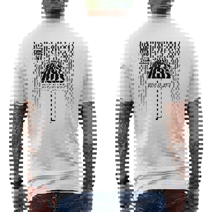 Music Makes Me Happy、音楽にインスパイアされたアパレル、ニューヨーク、ジャズ メンズTシャツ バックプリント