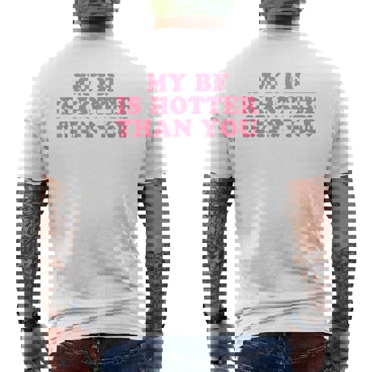 My Boyfriend Is Hotter Than You メンズTシャツ バックプリント