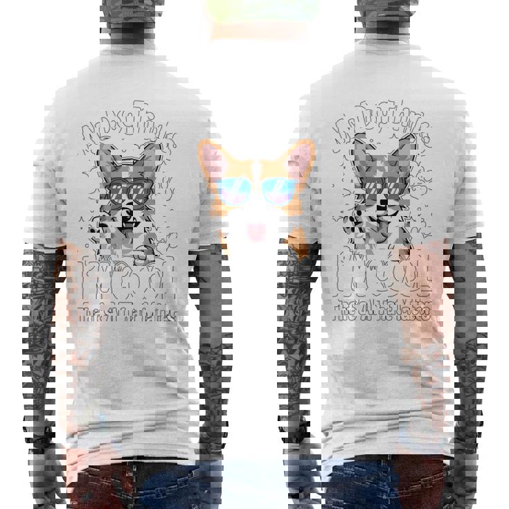 My Dog Thinks I'm Cool Corgi Dog Lover 長袖tシャツ メンズTシャツ バックプリント