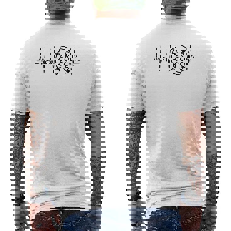 My Heart Beats Foroftball ソフトボーラー ハートビート メンズTシャツ バックプリント