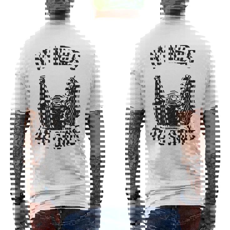 My Needs Areimple Guitars ビール愛好家 ギタリストギター メンズTシャツ バックプリント