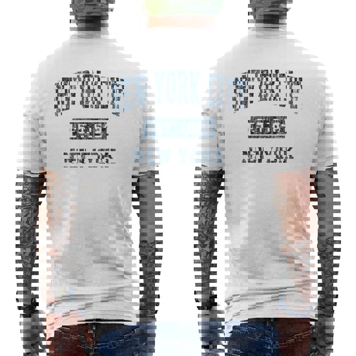 New York City New York Ny ビンテージスポーツデザイン ネイビープリント メンズTシャツ バックプリント
