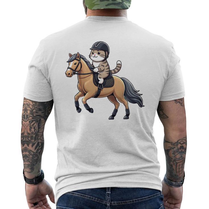 Niños Montar A Caballo Con Un Gato Es Amor Por El Caballo Camiseta Hombre Estampado Espalda
