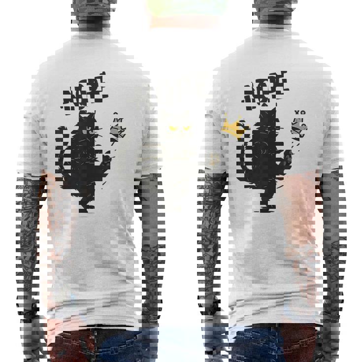 Nope No Kings In America Black Cat Pro Democracy Men's T-shirt Back Print