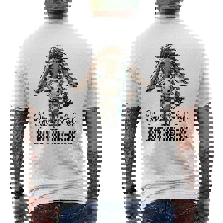 Ohne Esel Läuft Hier Nix ロバ 牧場 農業 ロバ メンズTシャツ バックプリント