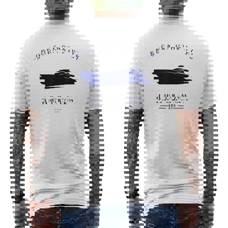 Oneocean Portell Marina バルセロナ ヨットクラブ スペイン リビエラ メンズTシャツ バックプリント