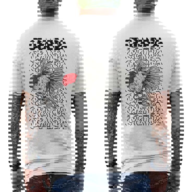 Oranda Goldfish 80年代スタイル ファンシー金魚オーナー メンズTシャツ バックプリント