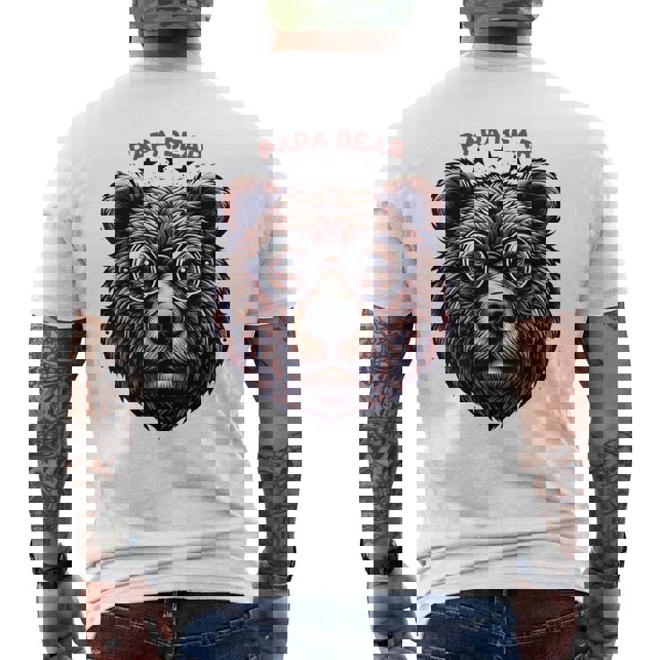 メンズ Papa Bear Face サングラス Papa Bear Lover 父の日 メンズTシャツ バックプリント