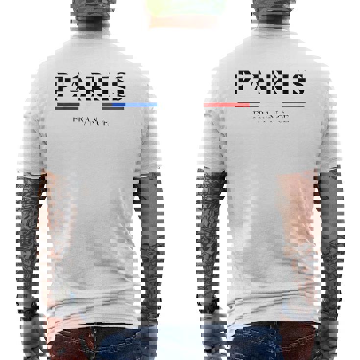 Paris With France Flag Novelty Graphic & Cool s メンズTシャツ バックプリント