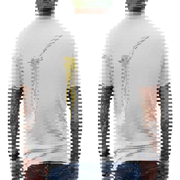 Pasta Divertida Amante De La Comida Italiana Comer Espaguetis Con Tenedor Camiseta Hombre Estampado Espalda