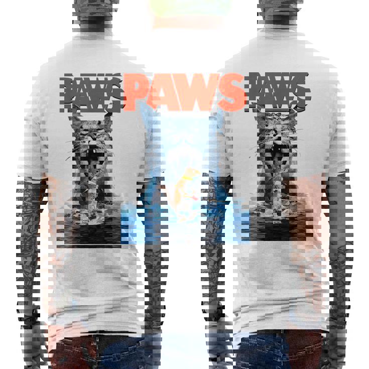 Paws Cat Lover ホラー映画 パロディ メンズTシャツ バックプリント