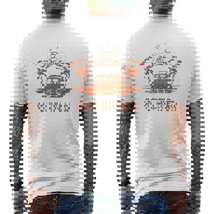 Pico Rivera Ca カリフォルニア レトロ ビンテージ サーフィン ビーチ メンズTシャツ バックプリント