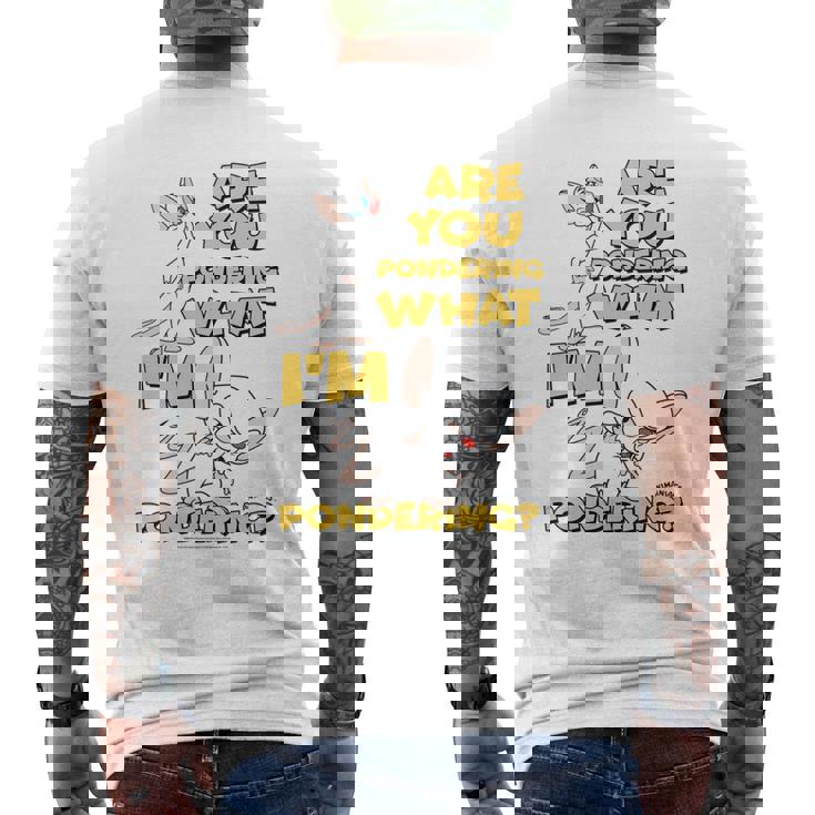 Pinky And The Brain Pondering Long-Sleeved T-Shirt mit Rückendruck
