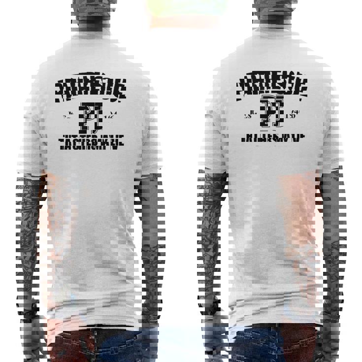 Pj パラレスキュー メンズTシャツ バックプリント