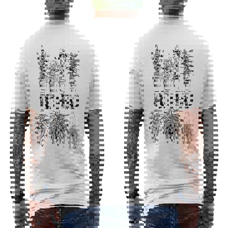 Pot Head 観葉植物 庭師 面白い 観葉植物 メンズTシャツ バックプリント