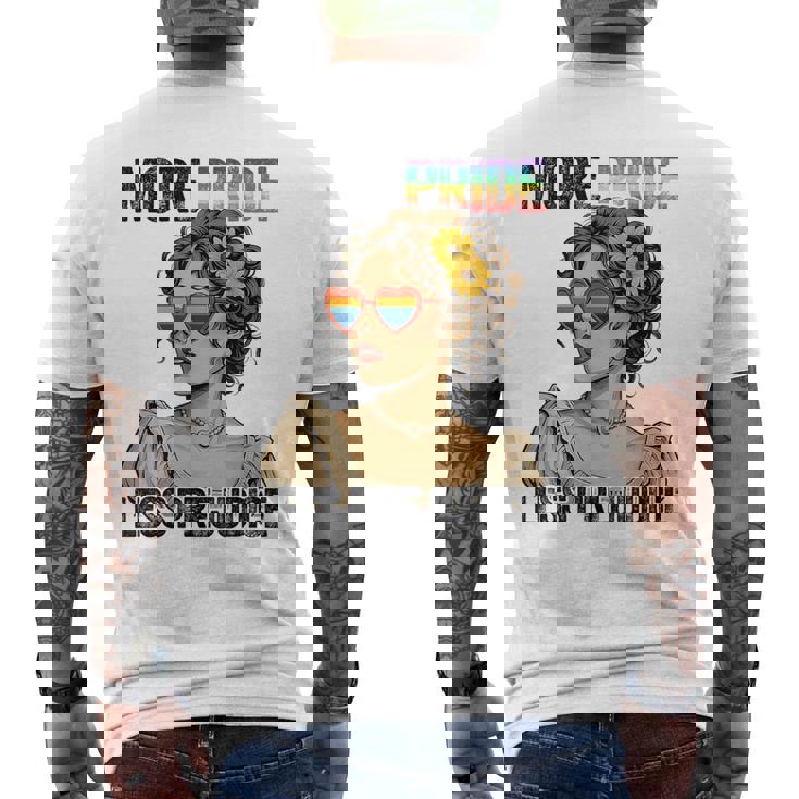 More Pride Less Prejudice Lgbt Pride Month Gay Pride Lesbian Men's T-shirt Back Print