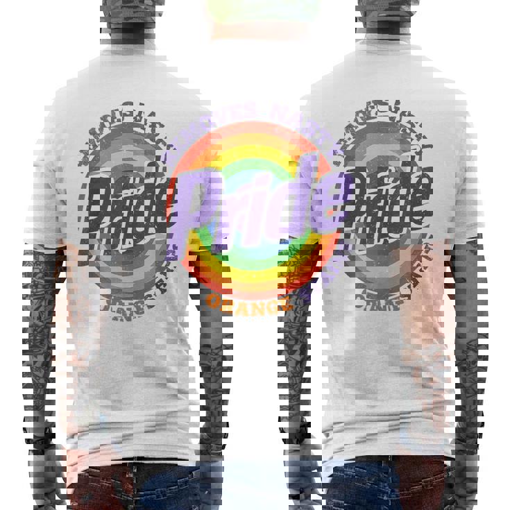 Pride Removes Nasty Orange Stains Pride Month Lgbtq Retro Men's T-shirt Back Print