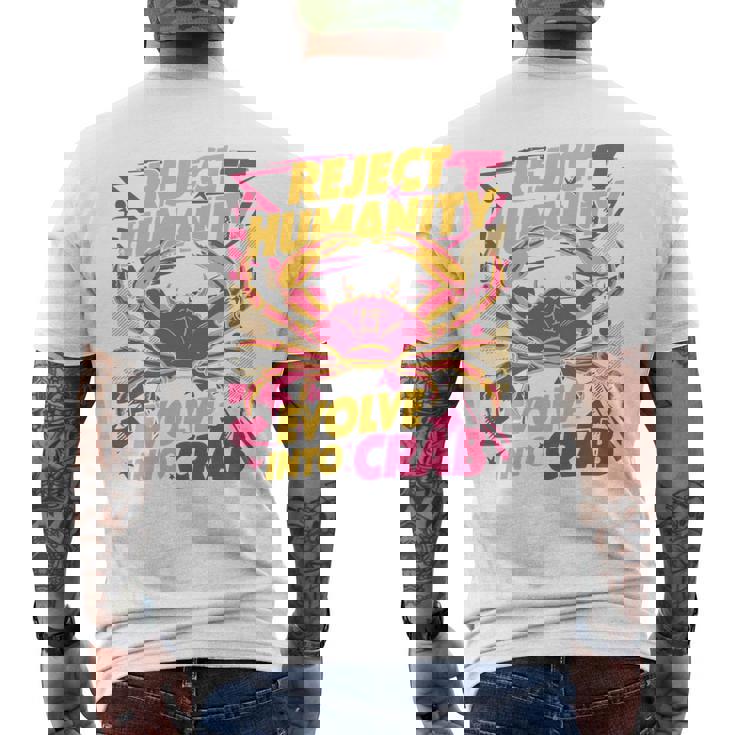 Reject Humanity Evolve To Crab ファニーカニ 長袖tシャツ メンズTシャツ バックプリント
