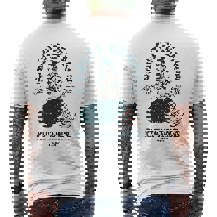 Salty Beach Port Aransas テキサス マーメイドシャツ ダイブバー オイスター メンズTシャツ バックプリント