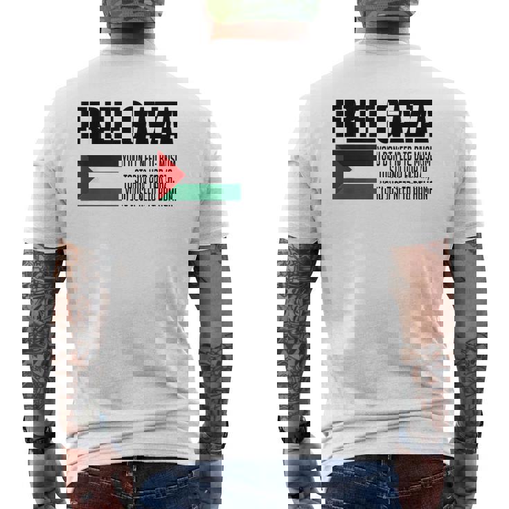 Save Gaza Free Palestine Free Gaza Proud Gaza Palestina メンズTシャツ バックプリント