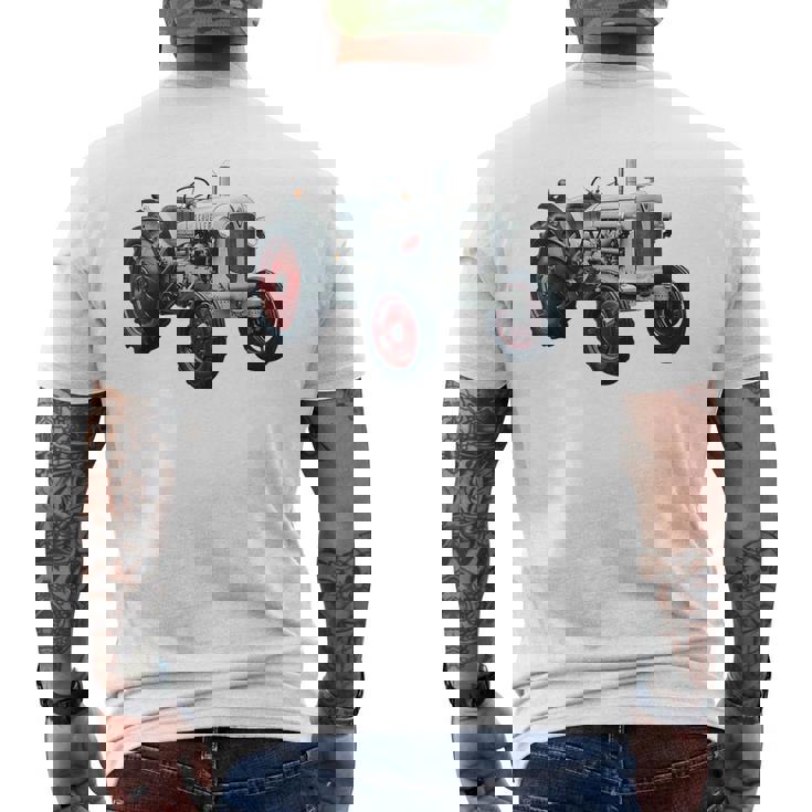 Schueller ヴィンテージ トラクター ドイツ レトロ メンズTシャツ バックプリント