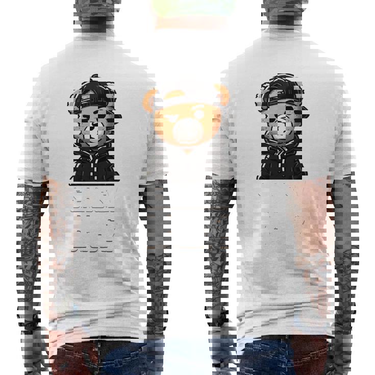 Seriously Bruh ヒップホップ テディベア ティーンエイジャー 男の子 ティーン 格言 長袖tシャツ メンズTシャツ バックプリント